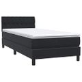 vidaXL Posteľný rám boxspring s matracom a LED čierny 90x220 cm zamat
