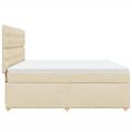 vidaXL Posteľný rám boxspring s matracom krémový 180x200 cm látka