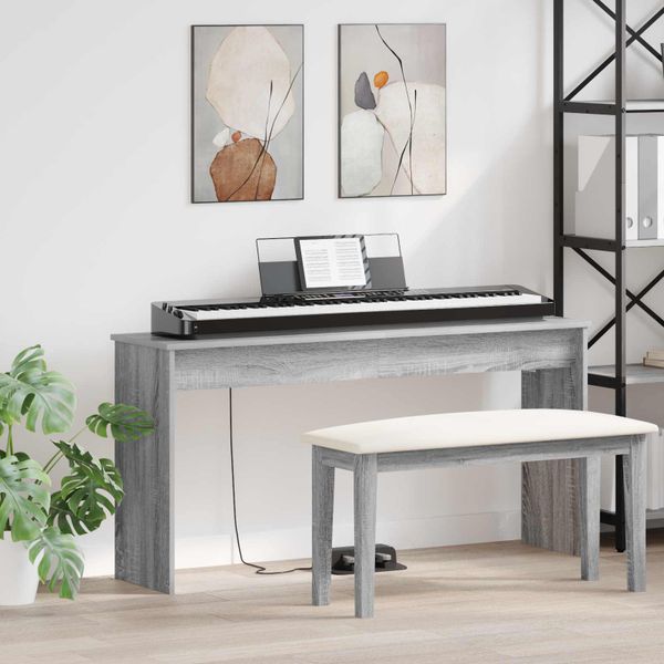 vidaXL Stojan na klávesy Sivý Sonoma 130 x 32 x 64 cm Kompozitné drevo