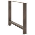 vidaXL Nohy k jedálenskému stolu, prírodná oceľ, 2 ks, 100 x (72-73) cm, oceľ