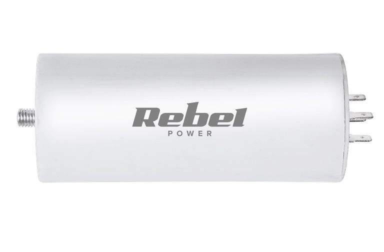 Kondenzátor rozbehový 100UF 450V REBEL URZ3142 pre jednofázové motory Kondenzátor rozběhový 100UF 450V REBEL URZ3142 pro jednofázové motory