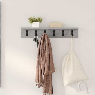 vidaXL Vešiak na stenu Nástenný Betónová šedá 60 x 10,5 x 10,5 cm