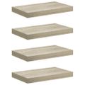 vidaXL Plávajúce nástenné police 4 ks, dubové 40x23,5x3,8 cm, MDF