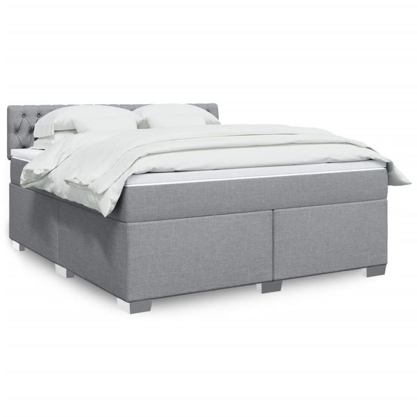 vidaXL Boxspring posteľ s matracom bledosivá 180x200 cm látka
