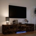 vidaXL TV skriňa s LED 165 x 34 x 40 cm Údený Dub Konštruované drevo