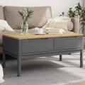 vidaXL Konferenčný stolík FLORO sivý 99x55,5x45 cm masívna borovica