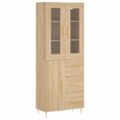 vidaXL Vysoká skrinka dub sonoma 69,5x34x180 cm spracované drevo