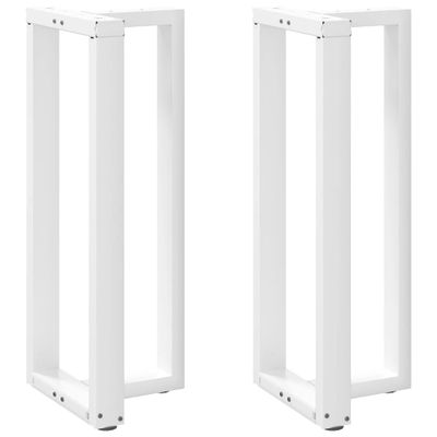 vidaXL Nohy barového stola v tvare T, 2 ks, biele, 50x35x(100-101) cm, oceľové