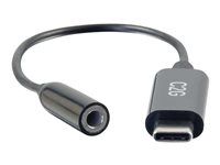 USB C na AUX kábel - USB C na jack pre slúchadlá - Adaptér USB-C/jack slúchadiel - USB-C samec na mini-phone stereo 3,5 mm samica - 15,2 cm
