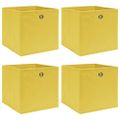 vidaXL Úložné boxy 4 ks, žlté 32x32x32 cm, látka