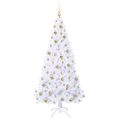 vidaXL Umelý vianočný stromček s 300 LED-i Biela 180 cm PVC a oceľ
