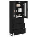 vidaXL Highboard 2 ks Čierny dub 69,5 x 34 x 180 cm Kompozitné drevo
