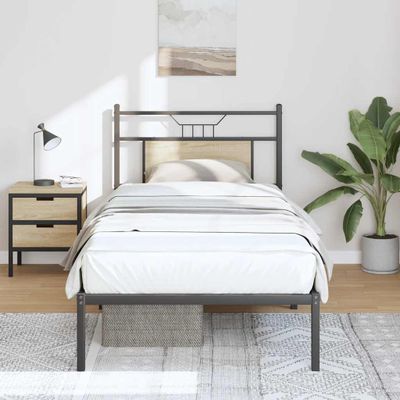 vidaXL Posteľný rám bez matraca dub sonoma 75x190 cm kompozitné drevo