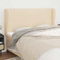 vidaXL Čelo postele so záhybmi krémové 203x23x118/128 cm látka