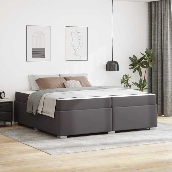 vidaXL Rám postele s matracmi Sivá 200 x 200 cm látka