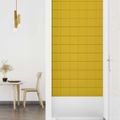 vidaXL Nástenné panely 12 ks žlté 90x15 cm zamat 1,62 m²