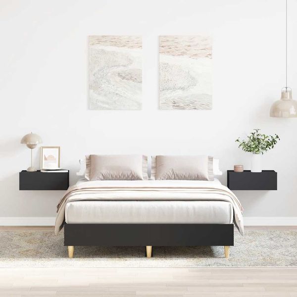 vidaXL Posteľný rám bez matraca čierny 140x190 cm kompozitné drevo