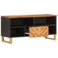 vidaXL TV skrinka hnedo-čierna 100x33,5x46 cm masívne mango
