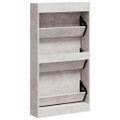 vidaXL Botník betónovo sivý 59x17x108 cm spracované drevo