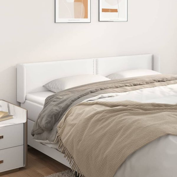 vidaXL Čelo postele so záhybmi biely 163x16x78/88 cm umelá koža