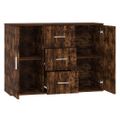 vidaXL Komoda dymový dub 91x29,5x65 cm spracované drevo