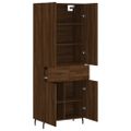 vidaXL Vysoká skrinka hnedý dub 69,5x34x180 cm spracované drevo