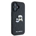 Puzdro Karl Lagerfeld pre iPhone 16 6,1" KLHCP16SPGKLKCPK čierne tvrdé Monogram Karl&Choupette Head Pin