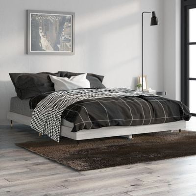 vidaXL Posteľný rám sivý dub sonoma 135x190 cm kompozitné drevo