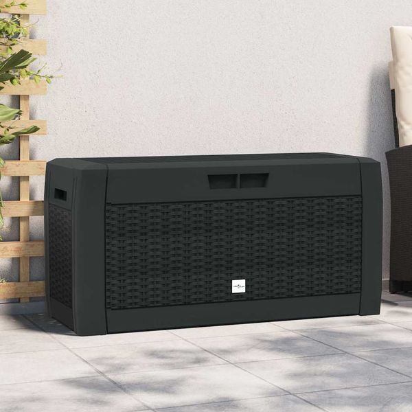 vidaXL Záhradný úložný box antracitový 119x48x60 cm polypropylénový
