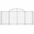 vidaXL Oblúkové gabionové koše 4 ks 200x50x80/100cm pozinkované železo