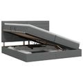 vidaXL Postel s úložným prostorem a matrací Tmavosivá 200 x 200 cm