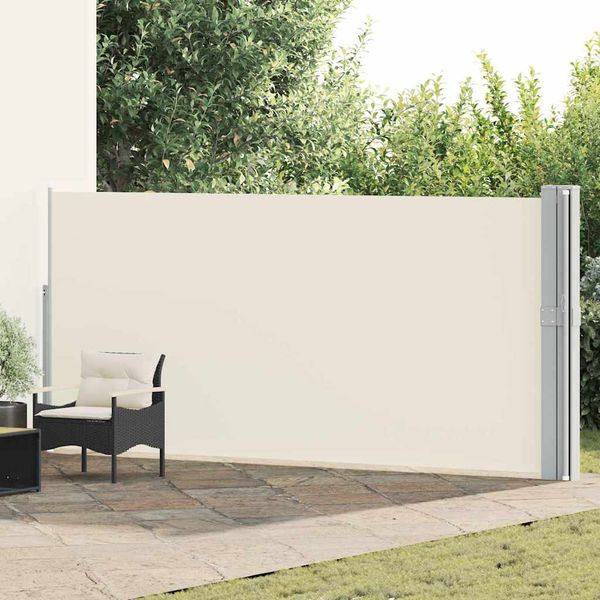 vidaXL Zaťahovacia bočná markíza na terasu 170x1200 cm, krémová