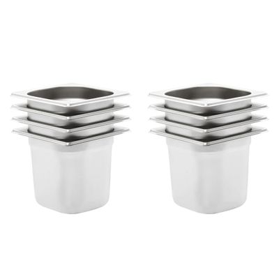vidaXL Gastronádoby 8 ks, GN 1/6, 150 mm, nehrdzavejúca oceľ