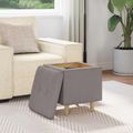 vidaXL Ottoman s Úložným Priestorom Sivohnedá 40 x 40 x 45 cm látka