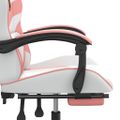 vidaXL Herná stolička s podnožkou biela a ružová umelá koža