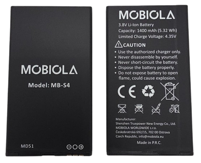 Batéria MB-S4 pre telefón MOBIOLA MB4280, Li-Ion, 1400 mAh