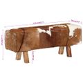vidaXL Lavica hnedo-biela 110x30x45 cm pravá kozia koža