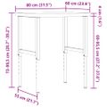 vidaXL Pracovný stôl 80x60x(73-99,5) cm masívna akácia obdĺžnik