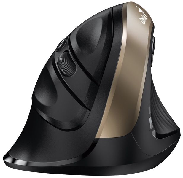 GENIUS Ergo 8250S Champagne Gold/ vertikální/ 1600 dpi/ bezdrátová/ 6tlačítek/ tichá/ černozlatá Myš, bezdrátová, vertikální, 1600DPI, 6 tlacítek, tichá, cerno-zlatá