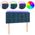 vidaXL Čelo postele s LED tmavomodrá 90x5x78/88 cm zamat