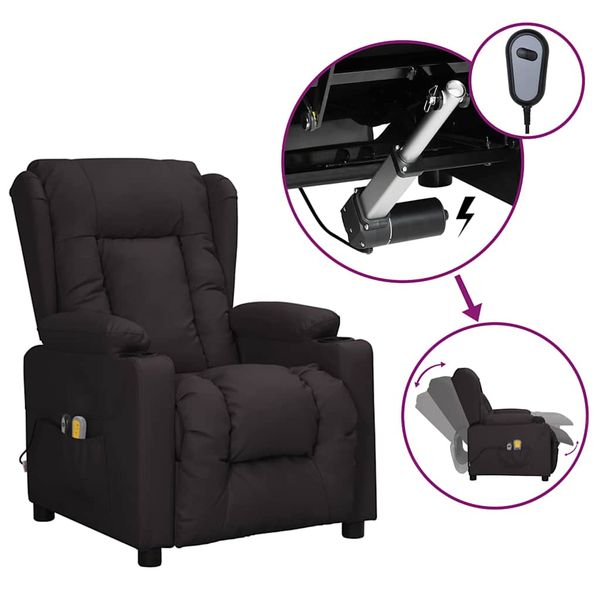 vidaXL Elektrické masážne kreslo čierne umelá koža