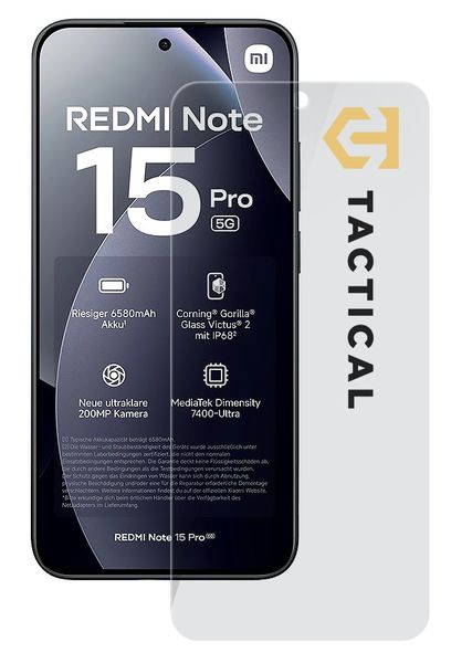 Tactical Glass Shield 2.5D sklo pre Xiaomi Redmi Note 15 Pro 5G Clear