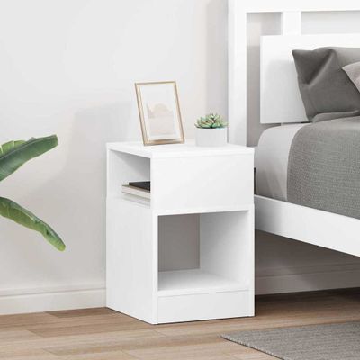 vidaXL Koncový stôl 2 pcs Biela 30,5 x 30 x 45 cm Kompozitné drevo