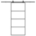 vidaXL Posuvné dvere s kovaním ESG sklo a hliník 90x205 cm