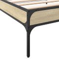 vidaXL Posteľný rám dub sonoma 90x190 cm kompozitné drevo a kov