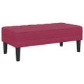 vidaXL lavička s vankúšom Víno červené 113 x 57 x 39 cm Zamat