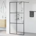 vidaXL Sprchová zástena s priehľadným ESG sklom 100x195 cm čierna