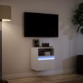 vidaXL TV nástenná skrinka s LED svetlami biela 41x31x45 cm