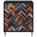 vidaXL Příborník OMMEN Geometrický vzor 66 x 36,5 x 76 cm Čierny dub