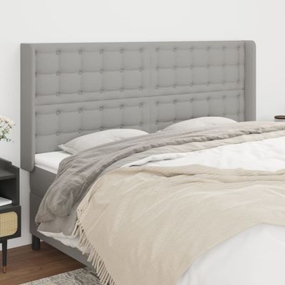 vidaXL Čelo postele so záhybmi bledosivé 183x16x118/128 cm látka